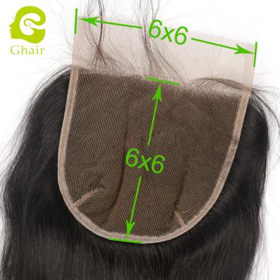 China Tranparent Cuticle Aligned Cambodian Hd 6*6 Lace Closure Hair Extension Swiss Body Wave Invisible for sale