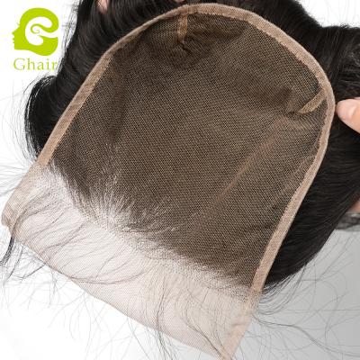 China No Shedding.no Tangle.soft.shiny PrePlucked Lace Frontal Brazilian Hair 6x6 Mini Transparent Frontal Closure Lace Closure Body Wave for sale