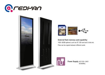 China Plug and Play USB Updating Retaurant Digital Signage Free Standing Black Metal Frame for sale