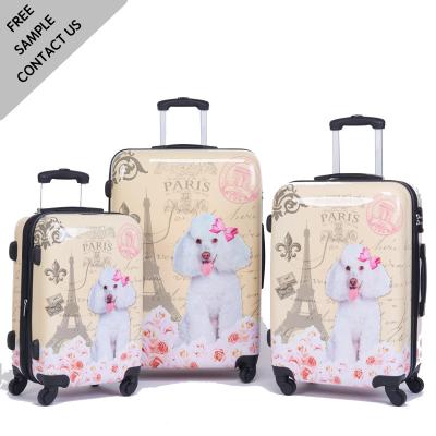 China light & durable custom popular cartoon design spinner wheels 20 24 28 inch travel backpacks bag suitcase set trolley luggage sets for sale