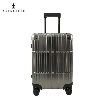 China Aluminum Double Wheel 4 Wheel Trolley Suitcase Luggage Case for sale