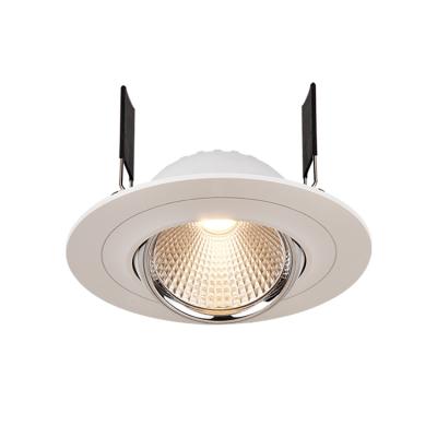 China Modern Europe Brand Recessed LED COB Downlight Color Lamp Brass Ceiling Light 9W Grille Indoor Lighting Spotlight for sale