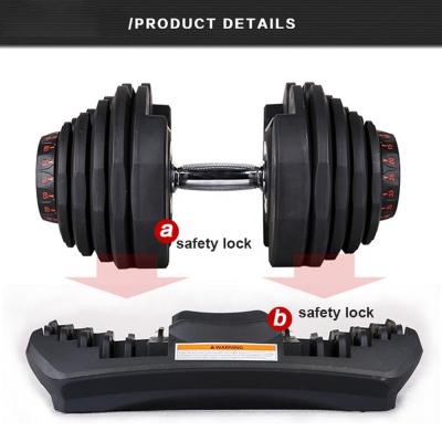 China Hot Selling Adjustable Steel+plastic Weight Lifting Fitness Automatic Dumbbell 40kg Set For Gym Training for sale