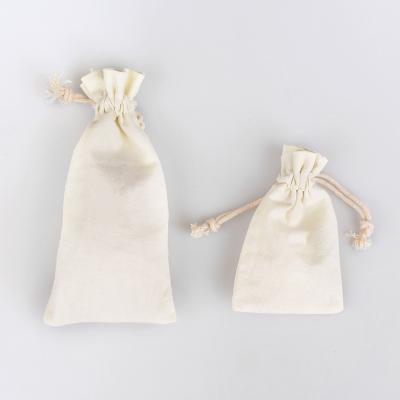 China Eco-friendly Environmental Printing Creative Cotton Pouch Canvas Drawstring Storage Bag for sale