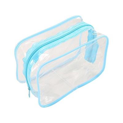 China Custom Size China Wholesale Custom Size Portable Storage Travel Bag PVC Handled Waterproof Clear Transparent Cosmetic Bag for sale