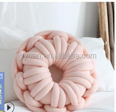 China New Fashion Large Anti-Decubitus Donut Cushion Cotton Tube Yarn Braid Yarn Pillow for sale