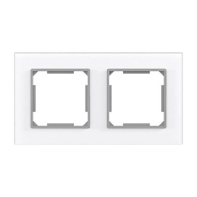 China Hot European PC ABS Double Ice Shape Double Square Frame Matched Eu Wall Switch And Socket for sale