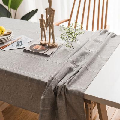 China Dustproof Nordic European Style Cotton Rectangle Linen Table Cloth Table Cloth for sale