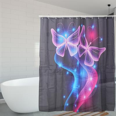 China High Quality Custom Made Modern Fashion 3d Printing Custom Digital Printing Shower Curtain for sale