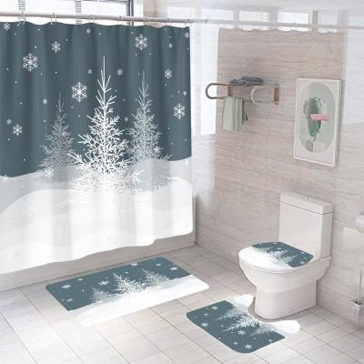 China New Simple And Versatile 3d Modern Custom Bathroom Custom Shower Curtain And Covers 4sets Shower Curtain for sale