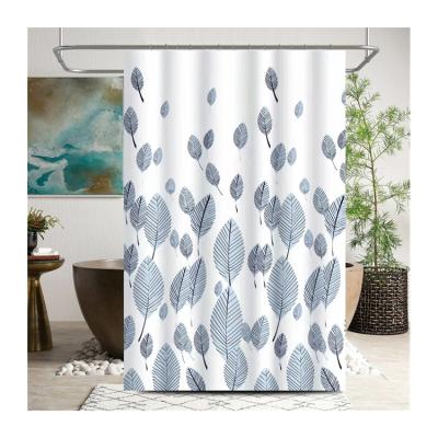 China Wholesale Sustainable Modern Design Bathroom Waterproof PEVA Shower Curtain Curtains Leaf Shower Curtain for sale