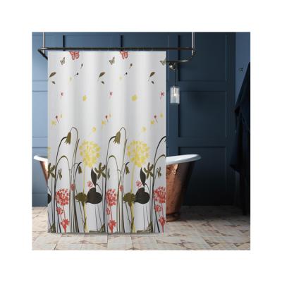 China Sustainable Wholesale Waterproof PEVA Shower Curtain Modern Design Bathroom Curtains Dandelion Shower Curtain for sale