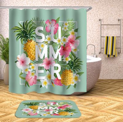 China Sustainable Flamingo 3D Digital Printing Polyester Waterproof Home Shower Curtain Bathroom Curtains for sale