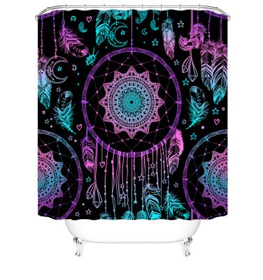 China 2021 Viable Wholesale 3D Printing Waterproof Bathroom Shower Curtains Home Use Polyester Shower Curtain for sale