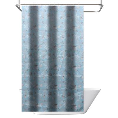 China Viable Wholesale Conch Shower Curtain Modern Design Bathroom Curtains Polyester Waterproof Shower Curtain for sale