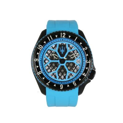 China Hot Selling Sky Blue SKX007 Automatic Day/Date 20ATM NH35A Rubber With Sapphire Dome Glass Diving Men's Watches for sale