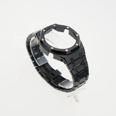 China new 316L stainless steel color high quality modify replacement Gshock GA2100 316L stainless steel black case with strap for sale