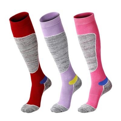 China Men's QUICK DRY Logo Compression Sport Knee High Custom Made OEM Women's Warm Thick Ski Hiking Socks Outdoor for sale