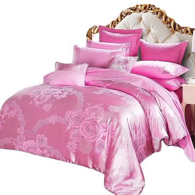 China Sustainable Cotton Bedding Sets 100% Digital Printing Satin Jacquard Flat Sheet Comforter Cover Sets For Home Textile for sale