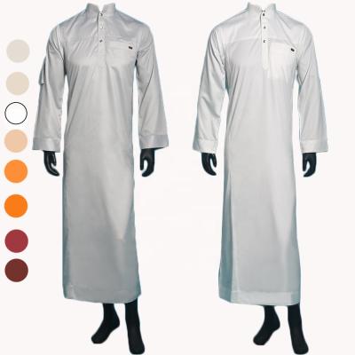 China 100% Spun Polyester Thobe Islamic Fabric Hot Selling Muslim Fabric Anti-Static Saudi Abaya Long Dress for sale