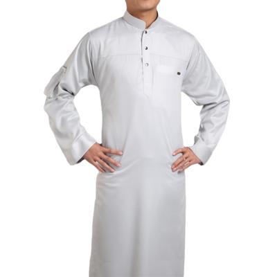 China 100% spun polyester thobe shirt fabric anti-static Muslim Arabia Abaya Muslim men's robe fabric for sale