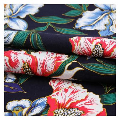 China Anti-Static Hot Selling Colorful Flower Pattern Small 100% Cotton Poplin Printed Fabric For Women's Dress for sale