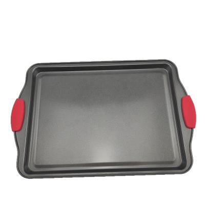 China New OK BK-D5025S Sustainable Gray Carbon Steel Cake Molds&Roast Non-Stick Baking Pan for sale