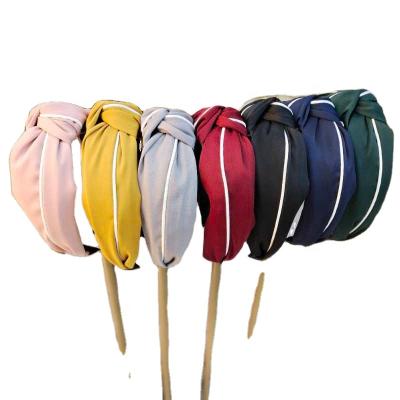 China Hot Selling Wide Headbands Pure Cloth Cloth Hair Accessories Women Girl Hair Accessories Women Hair Circle Color Edge Knot Wide Headbands for sale