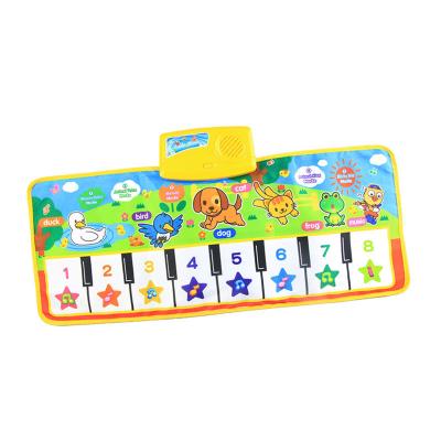 China Hot Sale 135x58cm Educational Baby Piano Musical Mat Keyboard Play Mat Portable Instrument Covering Toy with 8 Animal Sounds Dance Mat for sale