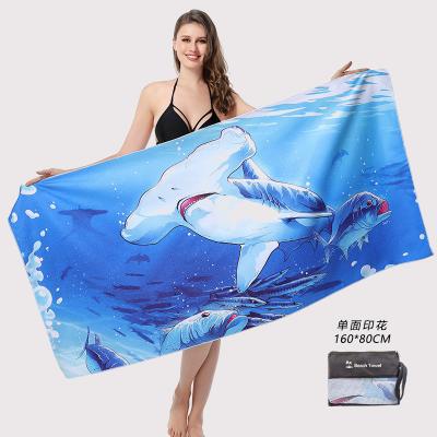 China 100% cotton jacquard free beach towel QUICK DRY sand beach bag beach towel with logo for sale