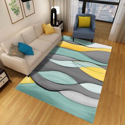 China Good Quality Washable 3D Printing Geometric Design Plain Sofa Daytime Waterproof Rug For Window Living Room Carpet for sale