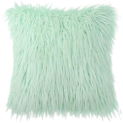 China Anti-Static Pillow Covers Living Room Bedroom Sofa Soft Fur Plush Cushion Cover Home Decor Decorative Pillowcase Shaggy Fluffy Blanket for sale