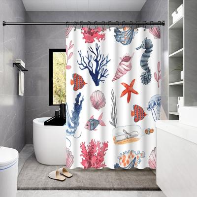 China Brand Logo Shower Curtain Durable Wholesale Luxury Waterproof Polyester Shower Curtains Custom Shower Curtains for sale