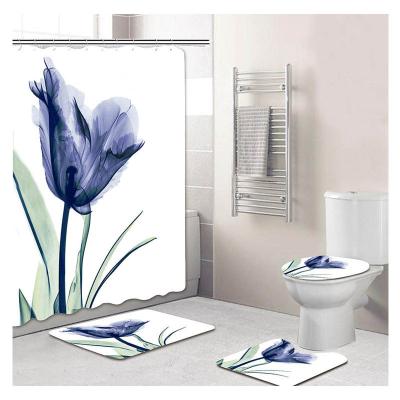 China High Quality Waterproof Bathroom Viable Mat Set Shower Curtain by Schwerer Duschvorhang for sale