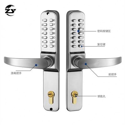 China Latest Apartment Fashion Durable Outdoor Mechanical Garden Door Lock Push Button Safty Lock Security Combination With Key for sale