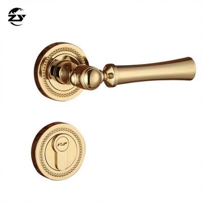 China Luxury Modern Brass Knurled Door Lock Bathroom Interior Door Lock Handle Household Door Locks Quality Goods Door Lock for sale