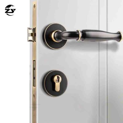 China Custom Room Doors Household Door Locks Interior Office Home Wooden Door Knob Lock Handles Brass Door Lock for sale