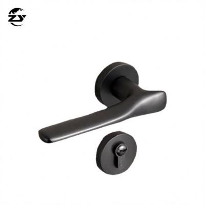 China Household Door Locks Factory Cheap Price Zinc Alloy Mute Door Lock Set Modern Interior Bedroom Bathroom Golden Door Lever Lock Wooden Handle for sale