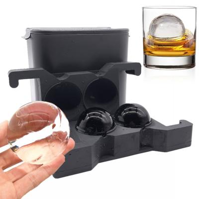 China Viable BHD Clear Ice Block Tray Large Whiskey Double Sphere Ice Cube Mold Crystal Clear Ice Ball Maker for sale