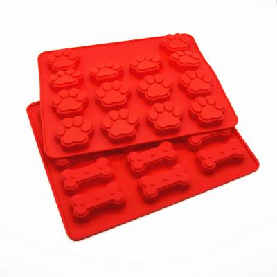 China 100% Food Grade BPA Disposable Dog Paws and Bone Free Silicones Baking Tray Molds for sale