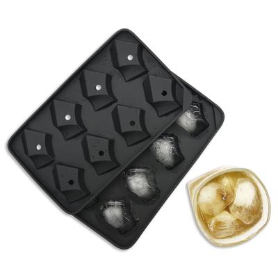 China 3D Design Viable Irregular Ice Tray Easy Release Ice Cube Mold Tray Waterproof Flexible Silicone Ice Cube Tray for sale