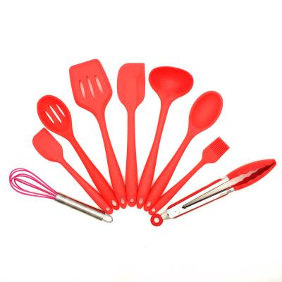 China Sustainable Wholesale BPA Free Cooking Tool Kit 5 Piece Silicone Kitchen Utensil Set With Nylon Core for sale