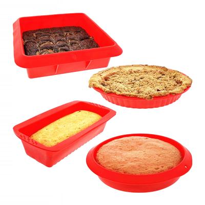 China Sustainable BHD Non-Stick Professional Reinforced Molds Silicone Square Baking Cake Pan For Brownie for sale