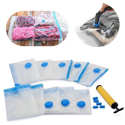 China Clothing Vacuum Compression Folding Bag With Transparent Space Saver Storage Pouch Travel Vacuum Storage Bag for sale