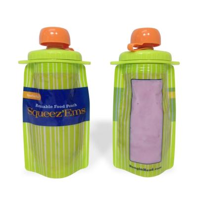 China Transparent Stand Pouch Moisture Proof Prevent Puddle Baby Storage Food Pouch For Juice Water Liquid Sauce for sale