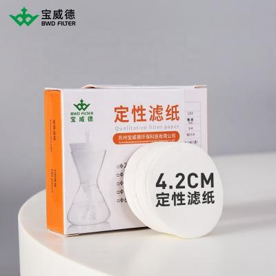 China Fliter Paper For Laboratory Cellulose 4cm 4.2cm 4.5cm 4.7cm Filter Paper Qualitative Fast Filter Paper for sale