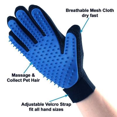 China Wholesale Blue Viable Pet Grooming Mitt Dog Grooming Mitt Deshedding Stabilized Pet Supplies for sale