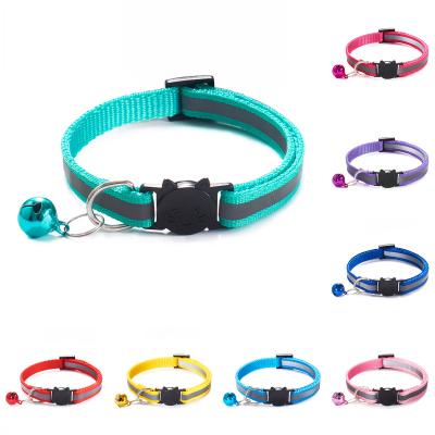 China Viable New Colors Thoughtful Small Dog Collar Charm Bell Cat Collar Safety Elastic Adjustable With Soft Velvet Material for sale