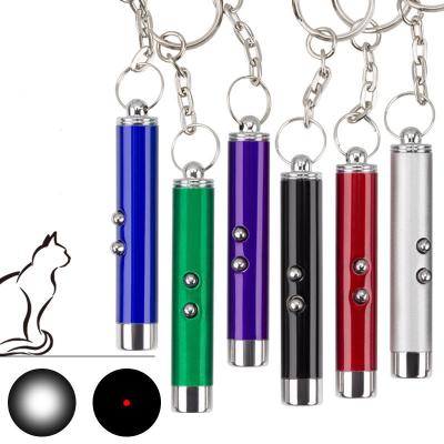 China Mini Key Chain Flashlight Laser Pointer Viable Cat Toy Laser Pendant Indicator Interactive Cat Toy for sale