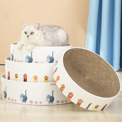 China Durable Round Cat Scratching Board Durable Cat Scratching Board Corrugated Cat Scratching Board Pad Toy for sale